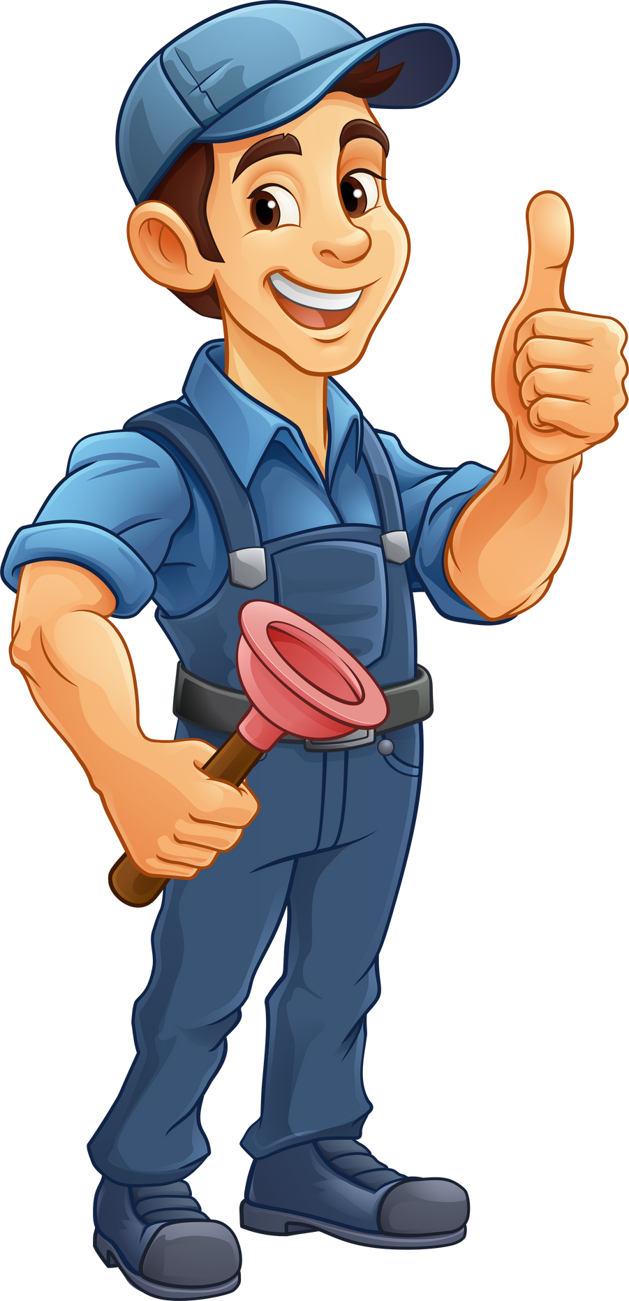 Plumber Plunger Tool Cartoon Plumbing Man Handyman